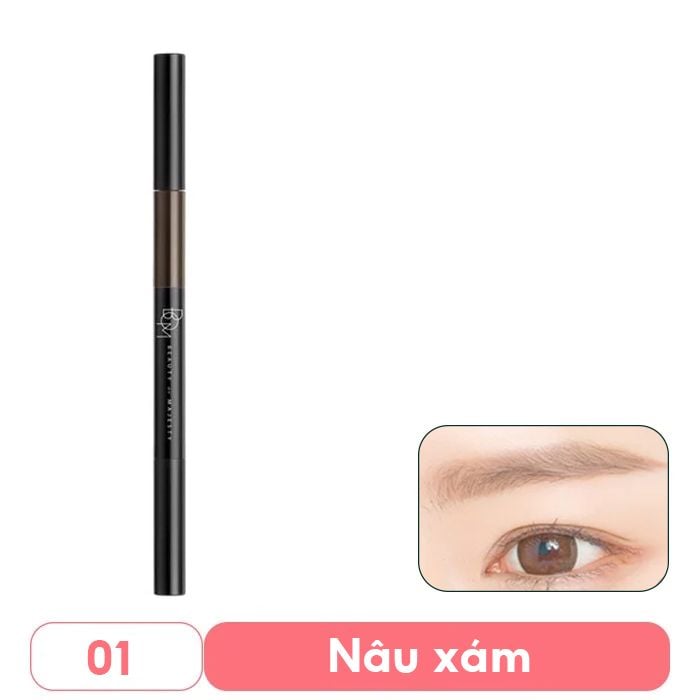 Chì Kẻ Mày Tiện Dụng 3 Trong 1 Sắc Nét, Lâu Trôi B.O.M 3IN1 Triple Edge Eyebrow