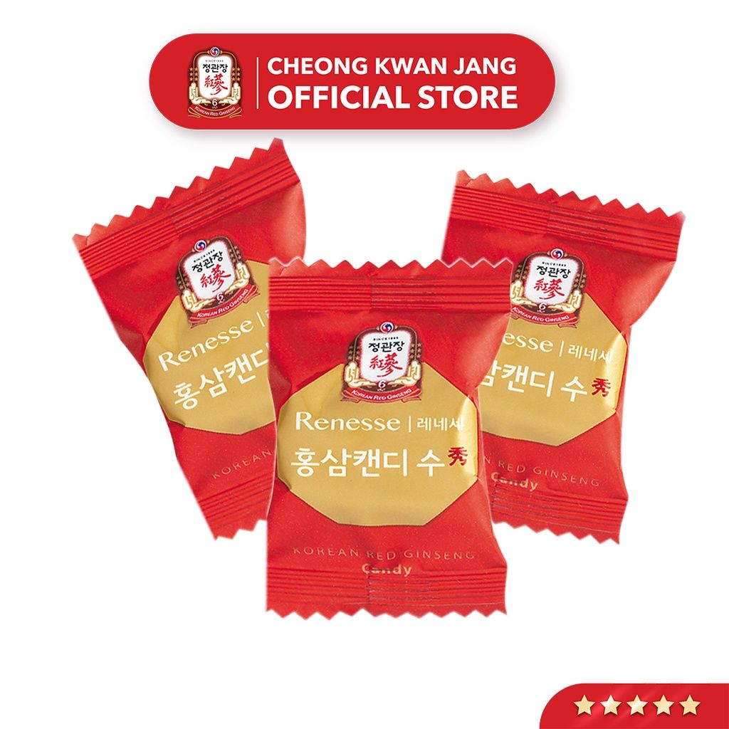 [Hộp 120g] Kẹo Hồng Sâm Không Đường KGC Korean Red Ginseng Candy Renesse