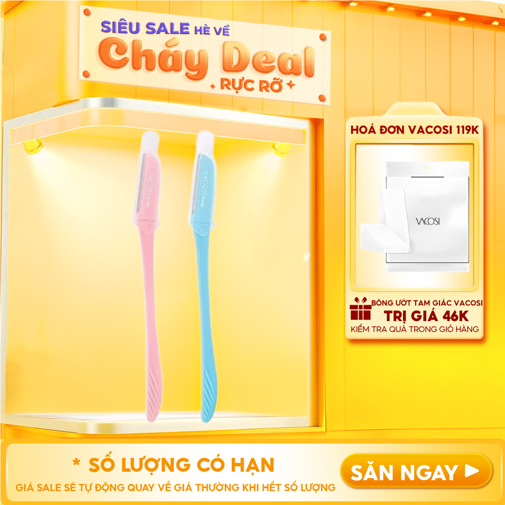 [Set 2 Dao] Dao Cạo Lông Mày Vacosi Eyebrow Knife DC06 (Màu Ngẫu Nhiên)