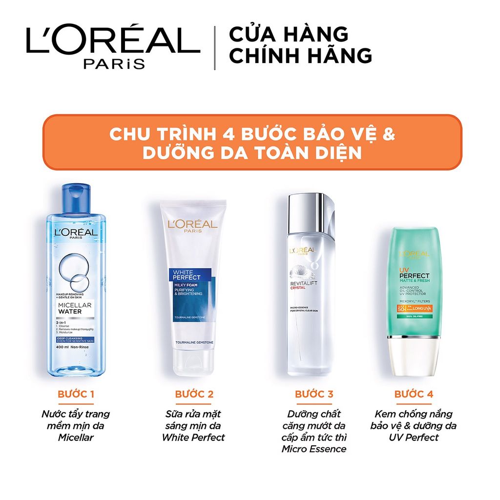 Kem Chống Nắng L'Oreal Kiềm Dầu Uv Perfect Matte & Fresh Advanced Oil Control Sunscreen UV Protector SPF50+/PA++++