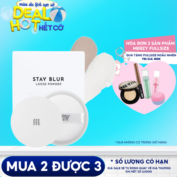 Phấn Phủ Dạng Bột Kiềm Dầu, Hiệu Ứng Mờ Lì, Cho Lớp Nền Mịn Màng, Lâu Trôi Merzy Stay Blur Loose Powder