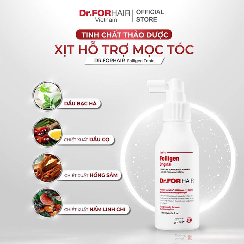 Tinh Chất Dưỡng Da Đầu Hạn Chế Rụng Tóc, Hỗ Trợ Mọc Tóc Dr.FORHAIR Folligen Tonic 120ml