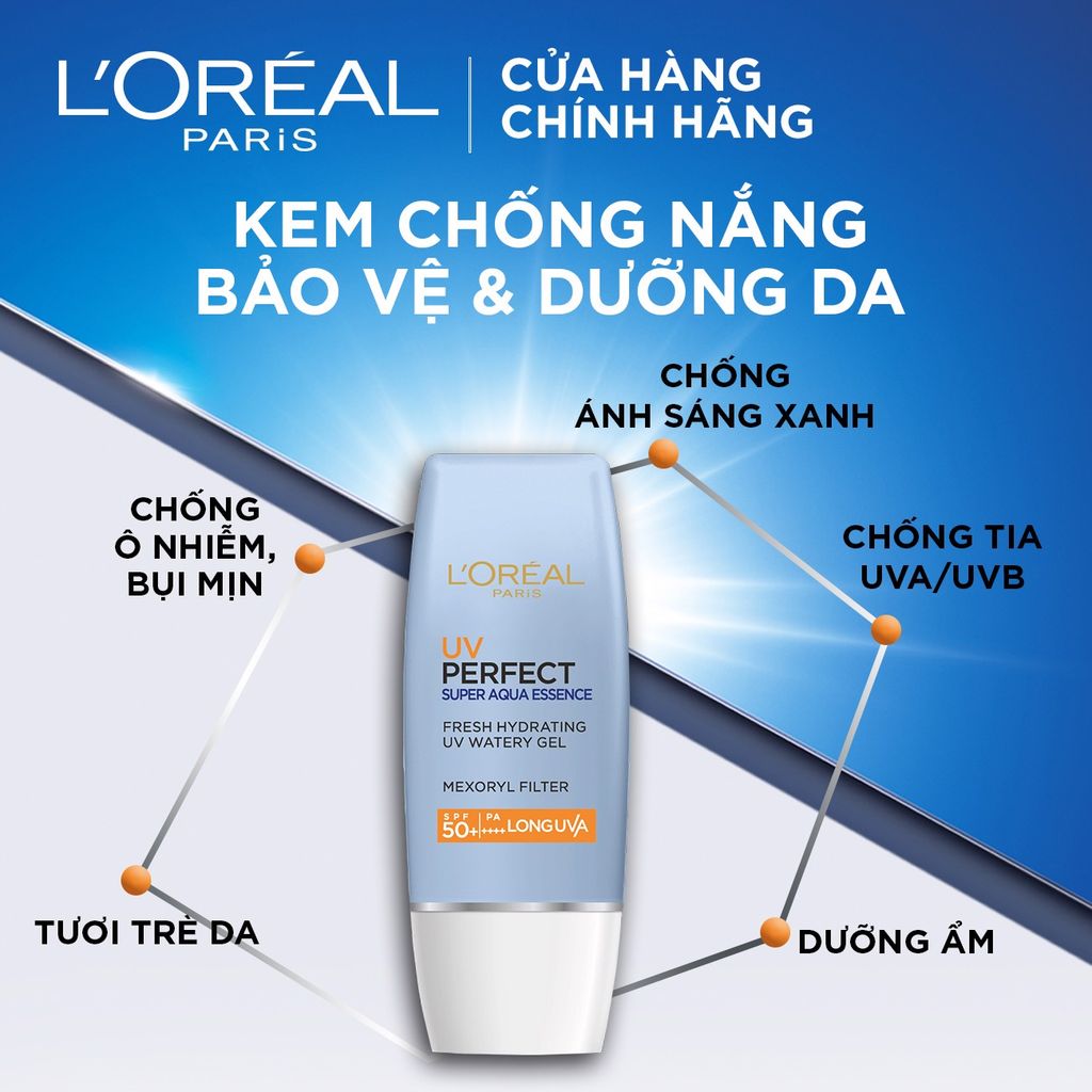 Kem Chống Nắng Dưỡng Ẩm L'Oreal UV Perfect Super Aqua Essence SPF50/PA++++ 30ml