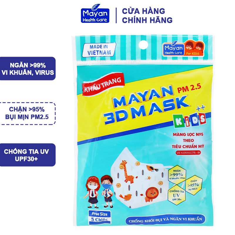 Khẩu Trang Đa Năng Cho Trẻ Em Mayan PM 2.5 3D Mask Kids++