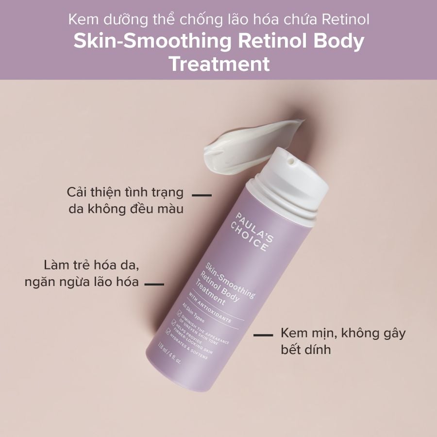 Kem Dưỡng Thể Cải Thiện Da Lão Hóa Paula's Choice Skin-Smoothing Retinol Body Treatment 118ml (date 12/2024)