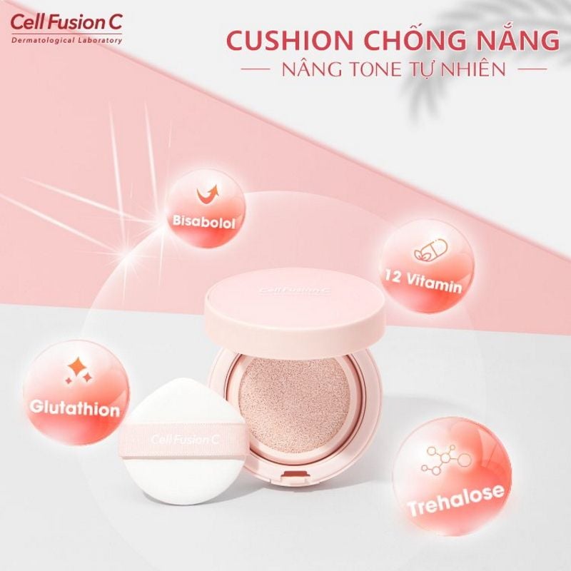 Kem Chống Nắng Cell Fusion C Nâng Tông Tự Nhiên, Cấp Ẩm Làm Da Căng Bóng Toning Sun Cushion SPF 50+/PA++++ 13g