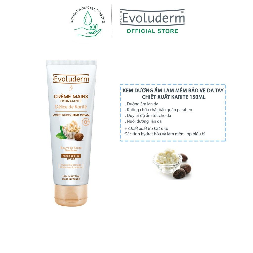 [150ml] Kem Dưỡng Ẩm Da Tay Evoluderm Hand Cream