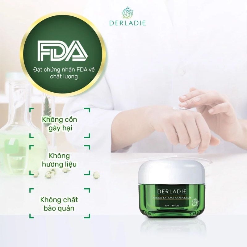 Kem Dưỡng Derladie Cải Thiện Mụn Kiềm Dầu 12H Herbal Extract Care Cream 50ml