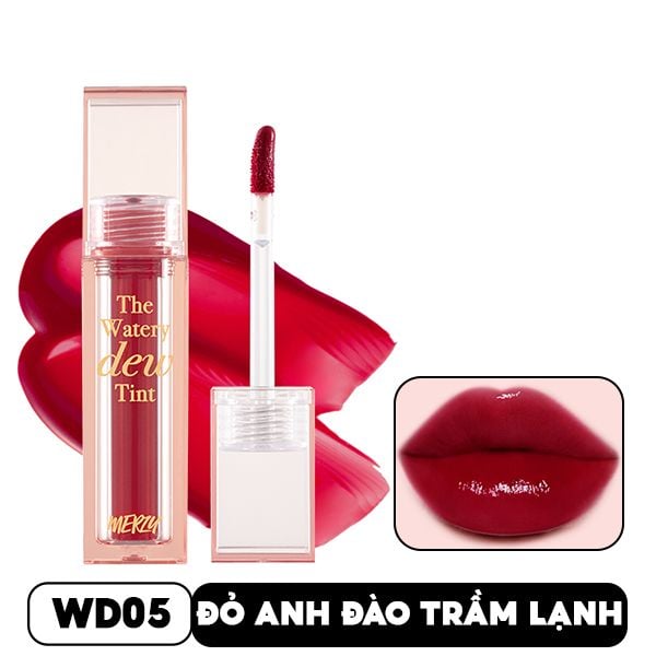 [New][NEW DEW] Son Tint Bóng Merzy Dạng Thạch, Bền Màu, Lâu Trôi Cho Đôi Môi Căng Mọng, Ẩm Mịn The Watery Dew Tint