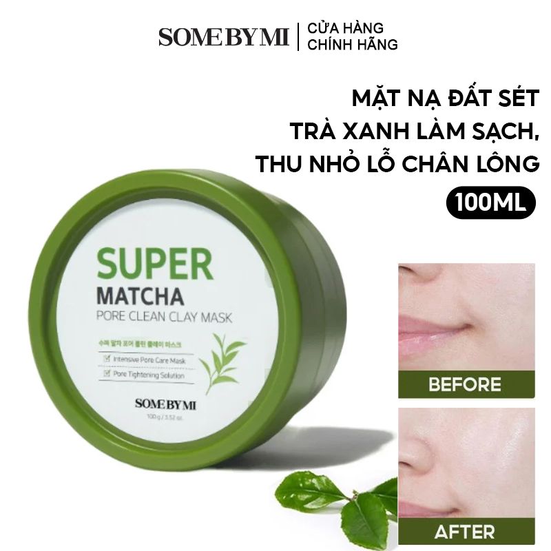 Mặt Nạ Đất Sét Trà Xanh Giúp Làm Sạch, Thu Nhỏ Lỗ Chân Lông Some By Mi Super Matcha Pore Clean Clay Mask 100g