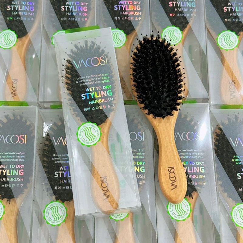 Lược Gỗ Massage Ngăn Tĩnh Điện, Làm Bóng Tóc Vacosi Hairbrush