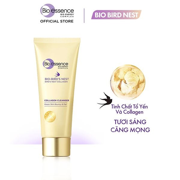 Sữa Rửa Mặt Bio-essence  Hỗ Trợ Dưỡng Trắng Da & Căng Mịn Tinh Chất Tổ Yến Bio-Bird's Nest Collagen Cleanser 100g