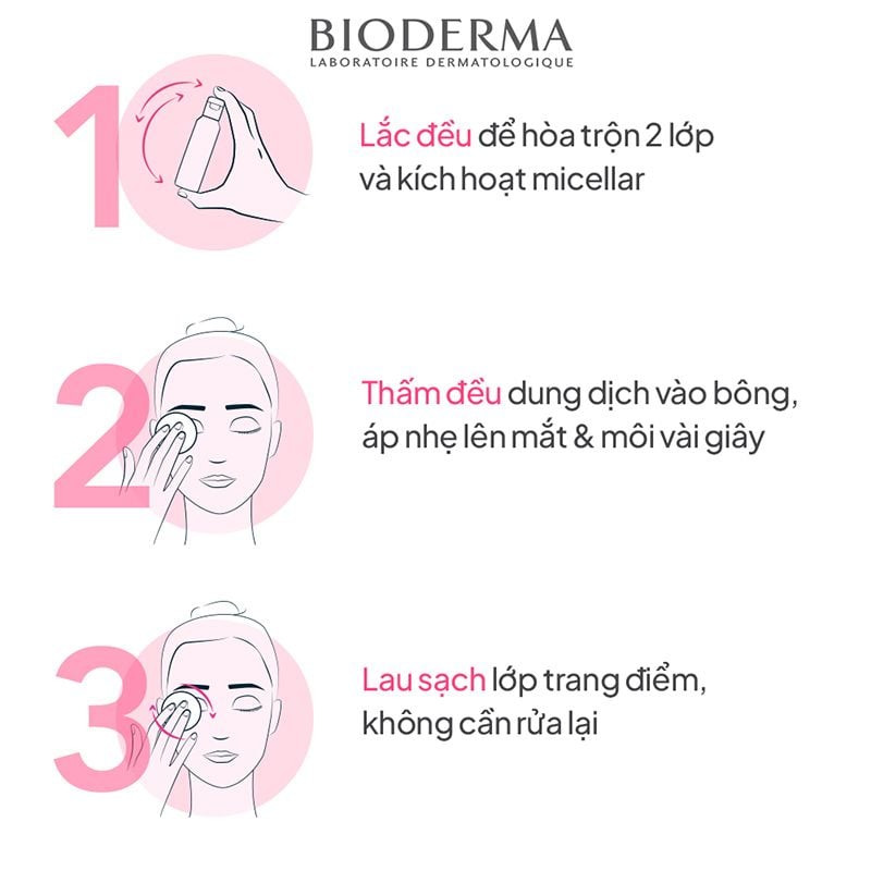 Tẩy Trang Mắt Môi Bioderma Sạch Thoáng, Mềm Mịn Sensibio H2O Eye 125ml