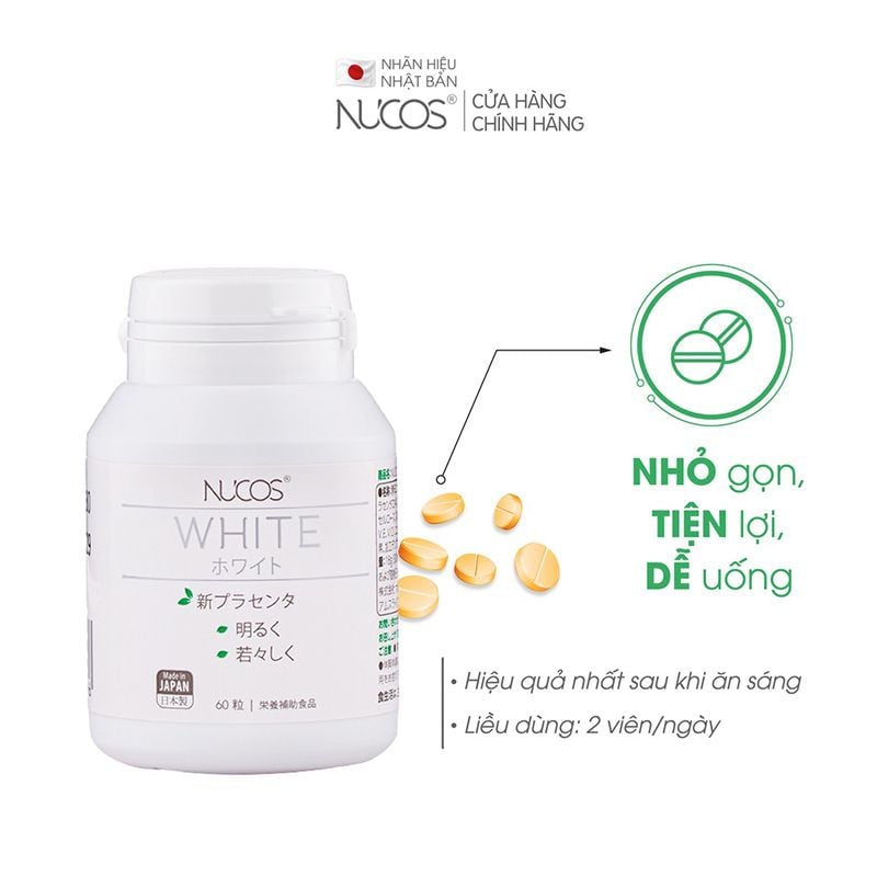 Viên Uống Trắng Da Mờ Thâm Nám Nucos White 60 Viên/Hộp