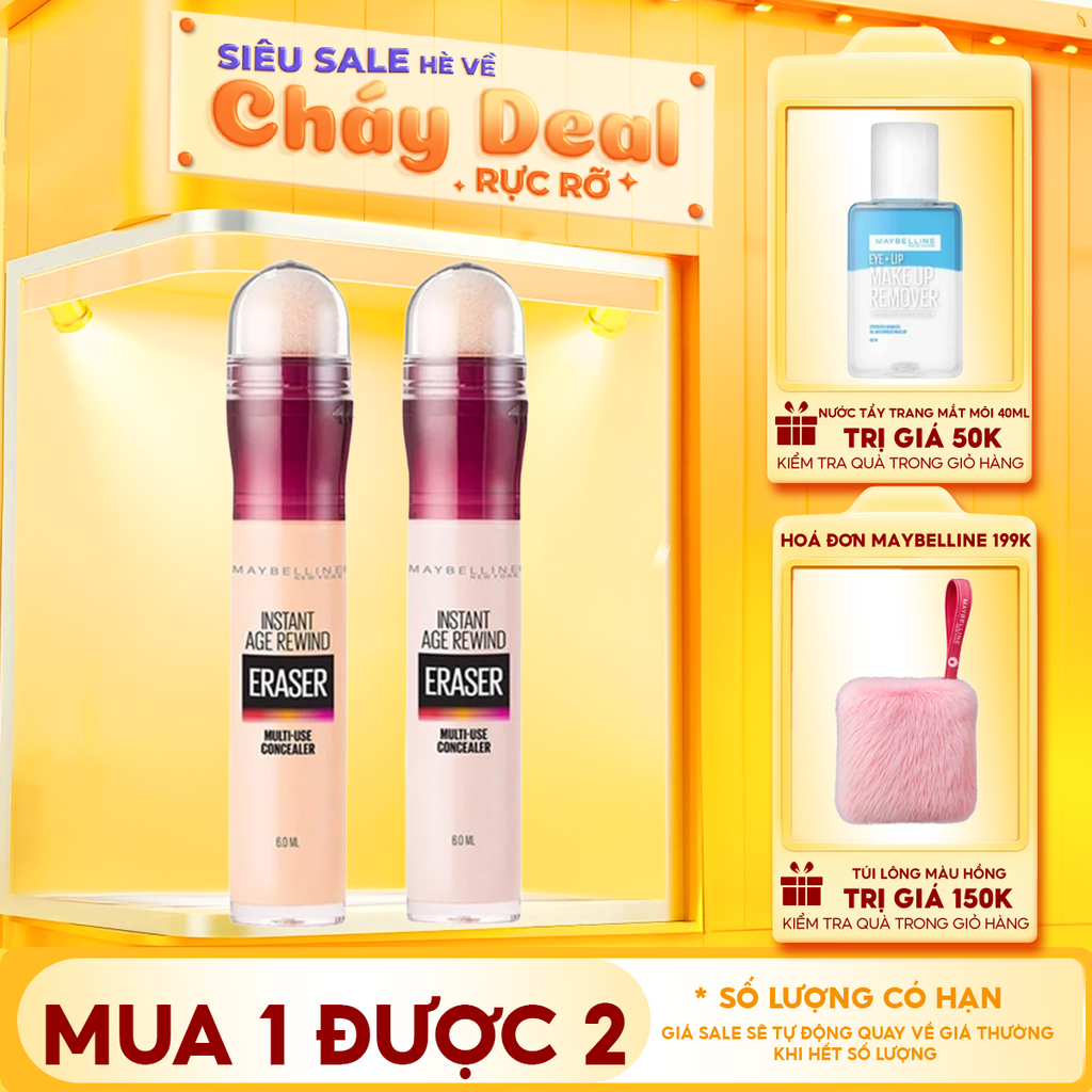 Bút Che Khuyết Điểm Maybelline Đa Năng Che Phủ Hoàn Hảo Instant Age Rewind Eraser Multi-Use Concealer SPF 30 6ml