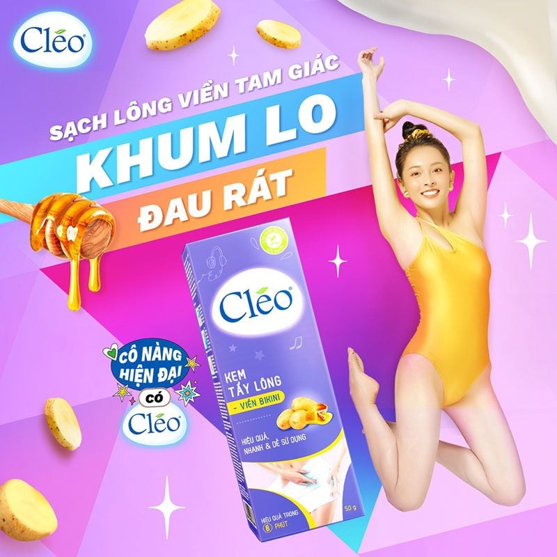 Kem Tẩy Lông Viền Bikini CLEO Từ Khoai Tây & Mật Ong Hair Removal Cream - Bikini Line 50g