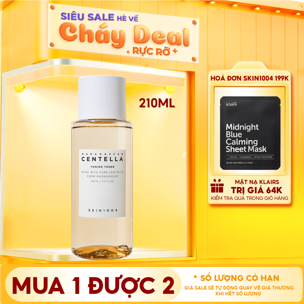 Nước Hoa Hồng Skin1004 Giúp Cân Bằng, Hỗ Trợ Dưỡng Trắng Da Chiết Xuất Rau Má Madagascar Centella Toning Toner 210ml