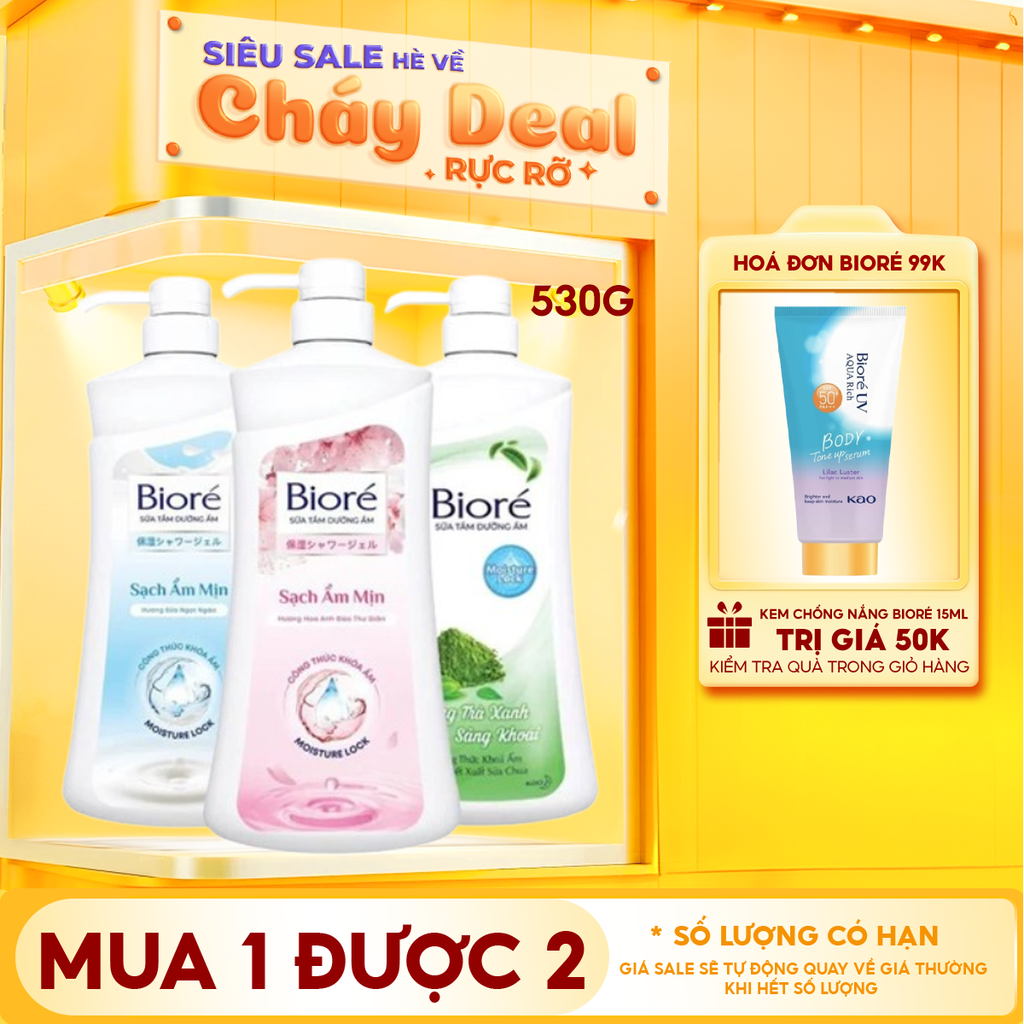 Sữa Tắm Bioré Dưỡng Ẩm Mịn Da