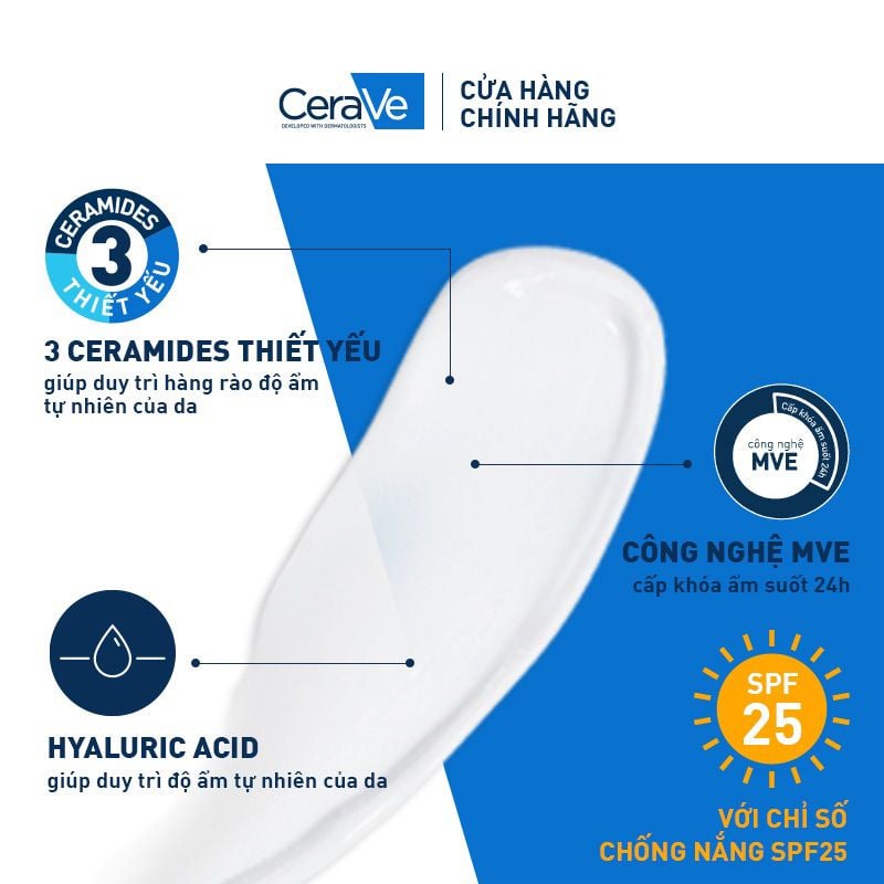 Sữa Dưỡng Ẩm Ban Ngày Cerave Dành Cho Da Khô Developed With Dermatologists Facial Moisturising Lotion AM 52ml