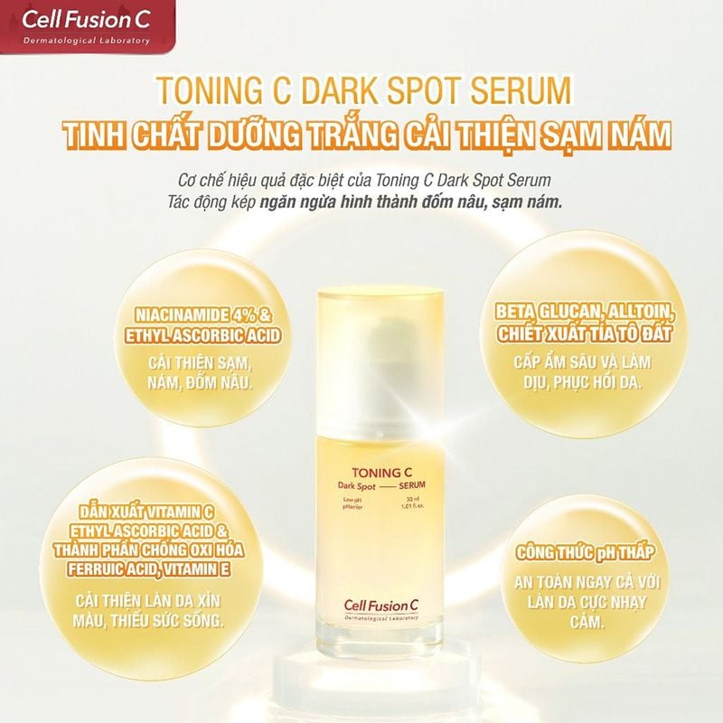 Serum Hỗ Trợ Dưỡng Trắng, Mờ Sạm Nám Cell Fusion C Toning C Dark Spot Serum 30ml