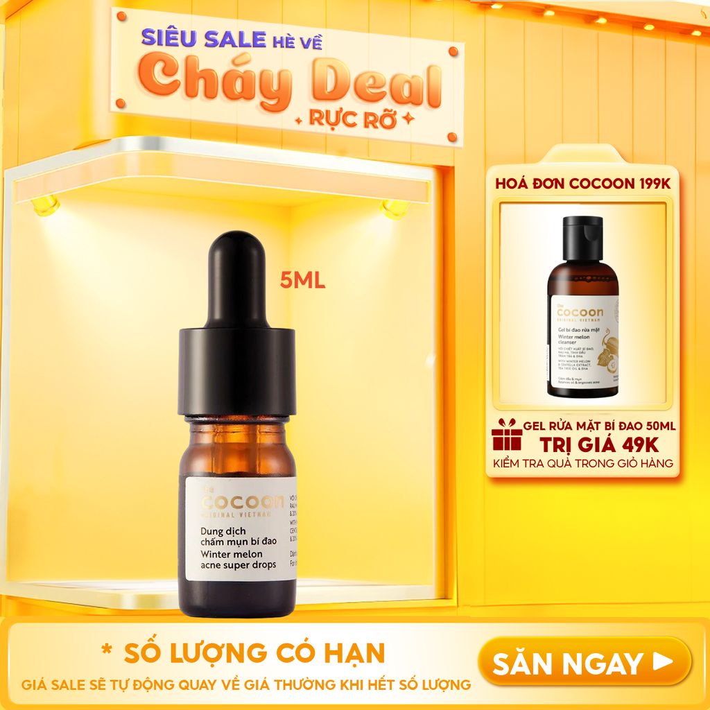 Dung Dịch Chấm Mụn Cocoon Bí Đao Cocoon Winter Melon Acne Super Drops 5ml