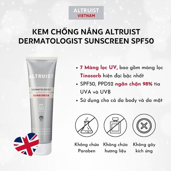  Kem Chống Nắng Altruist Dermatologist Sunscreen 