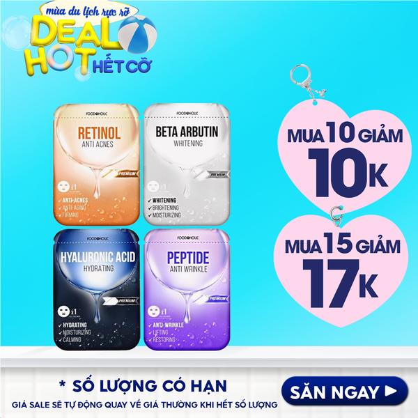 [4 GIẢI PHÁP] Mặt Nạ Hỗ Trợ Dưỡng Trắng, Dưỡng Ẩm, Ngăn Lão Hóa Foodaholic Mask 23ml