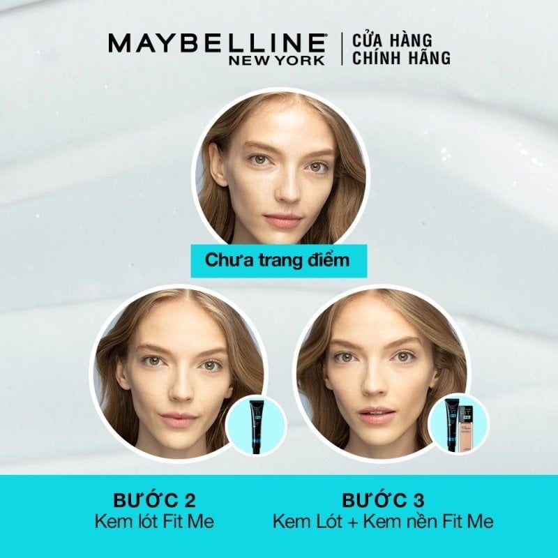 Kem Lót Maybelline Kiềm Dầu, Lâu Trôi, Ngăn Xuống Tông Fit Me Matte + Poreless 16H Mattifying Primer 30ml