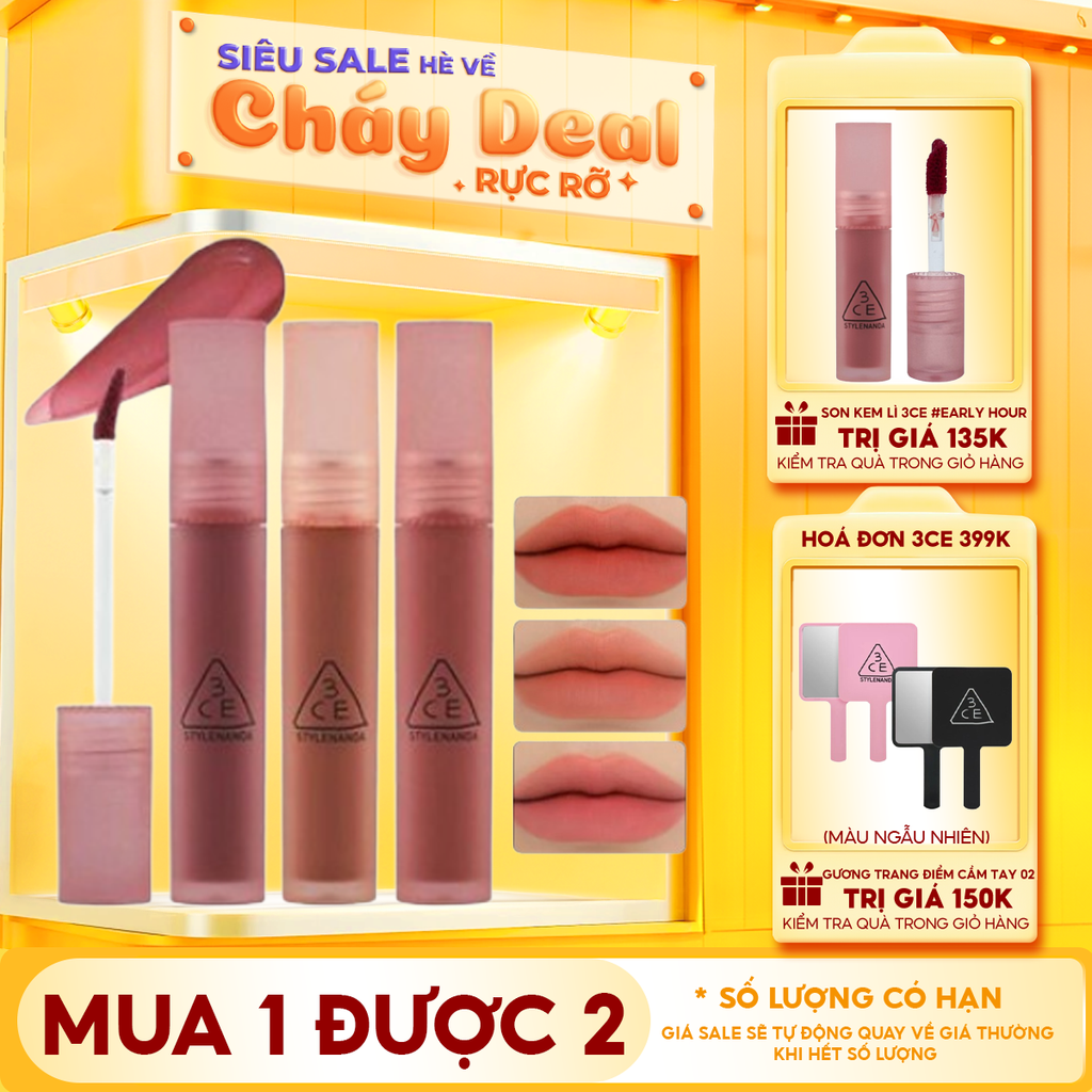 Son Kem Lì 3CE Mịn Mượt Nhẹ Môi Blur Water Tint 4.6g