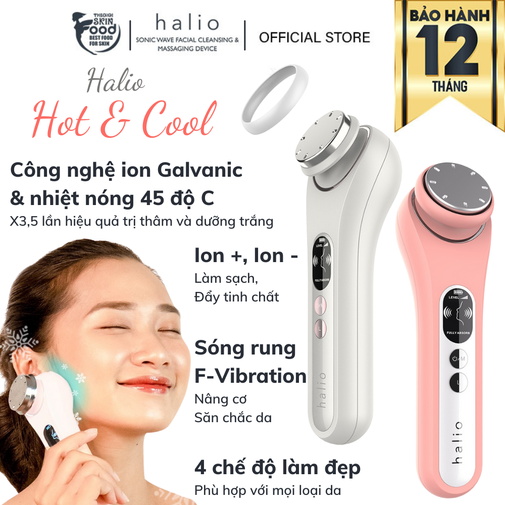 Máy Đẩy Tinh Chất Dưỡng Trắng Nóng Lạnh Halio Ion Hot & Cool Beauty Device