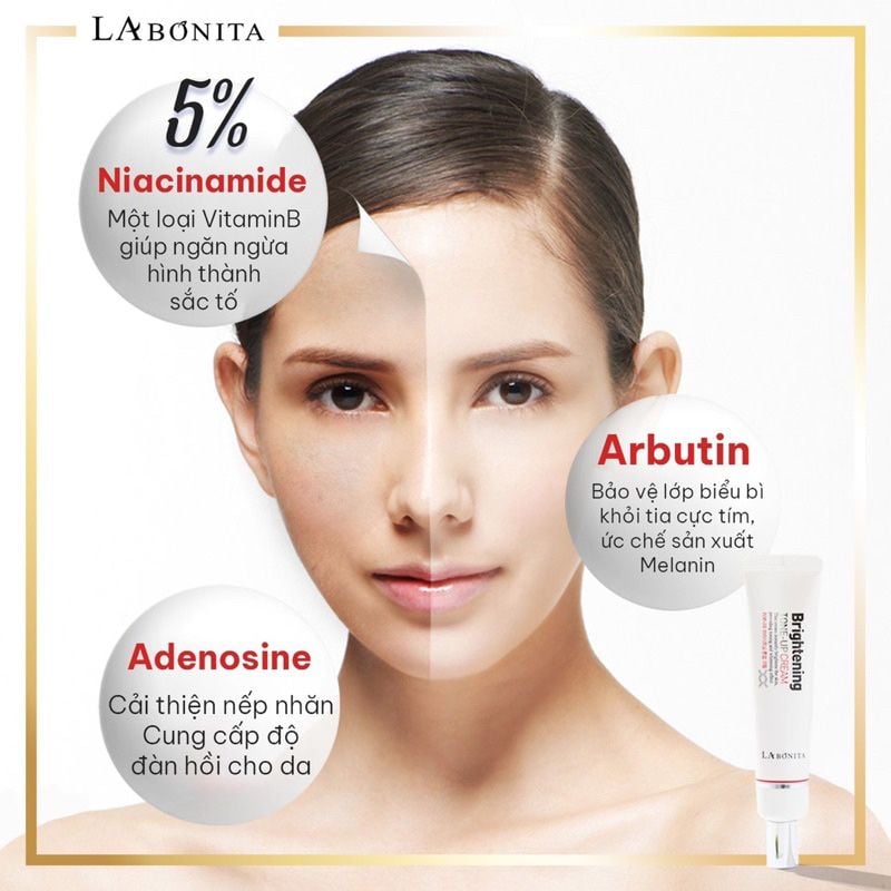 Kem Dưỡng La Bonita Hỗ Trợ Dưỡng Sáng Da & Nâng Tông Da Brightening Tone Up Cream 40ml