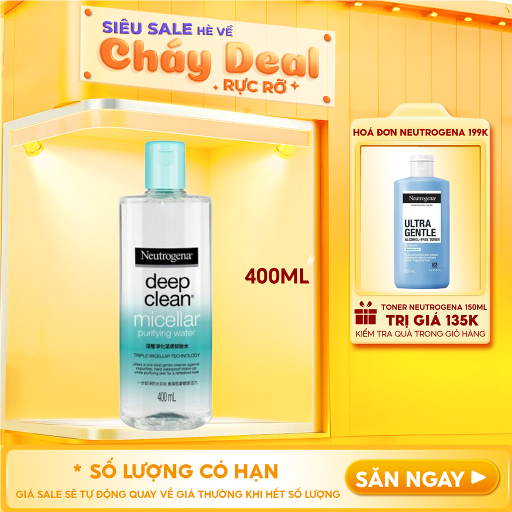 Nước Tẩy Trang Neutrogena Thanh Lọc Và Làm Sạch Sâu Deep Clean Micellar Purifying Water 400ml
