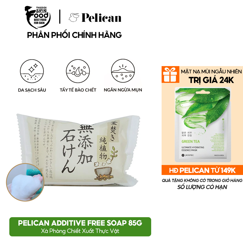 Xà Phòng Chiết Xuất Thực Vật Pelican Additive Free Soap 85g