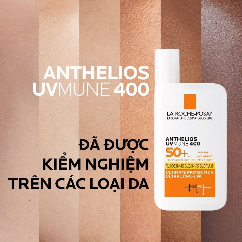 Kem Chống Nắng La Roche-Posay Dạng Sữa, Bảo Vệ Da Khỏi UVA Dài, Ngăn Ngừa Thâm Nám Anthelios UVMune 400 Invisible Fluid SPF50+ 50ml