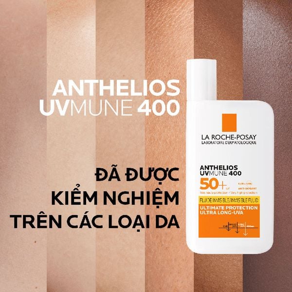  Kem Chống Nắng La Roche-Posay Dạng Sữa, Bảo Vệ Da Khỏi UVA Dài, Ngăn Ngừa Thâm Nám Anthelios UVMune 400 Invisible Fluid SPF50+ 50ml 