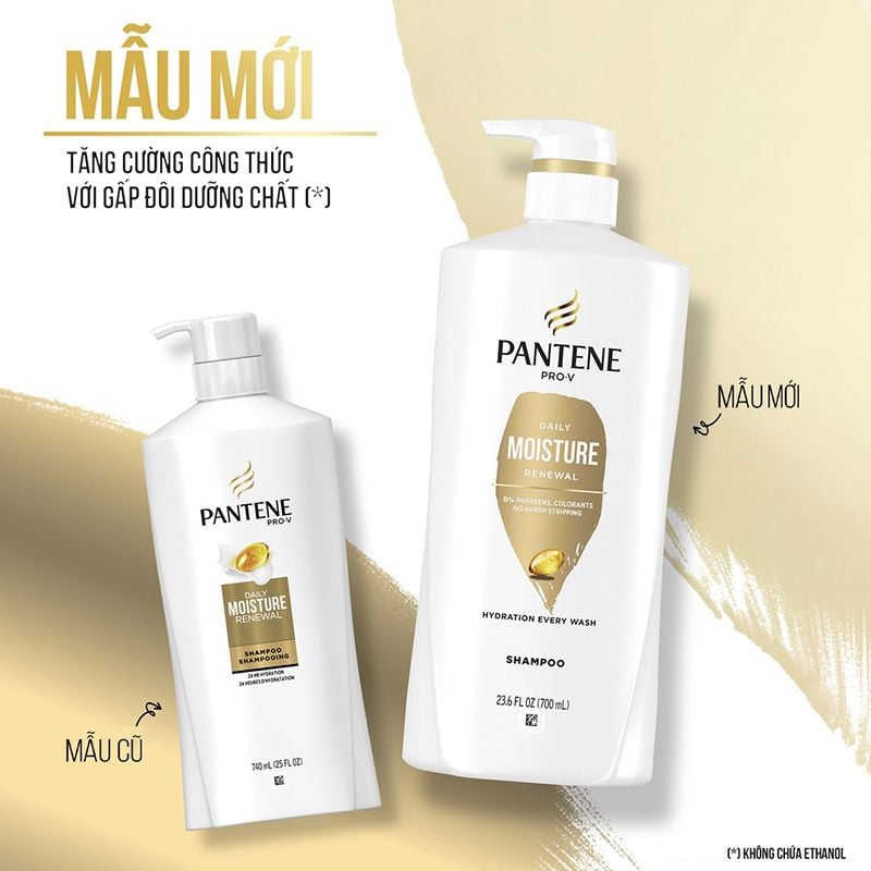 Dầu Gội Pantene Dưỡng Ẩm Tóc Mềm Mượt Pro-V Daily Moisture Renewal Shampoo Shampooing 700ml