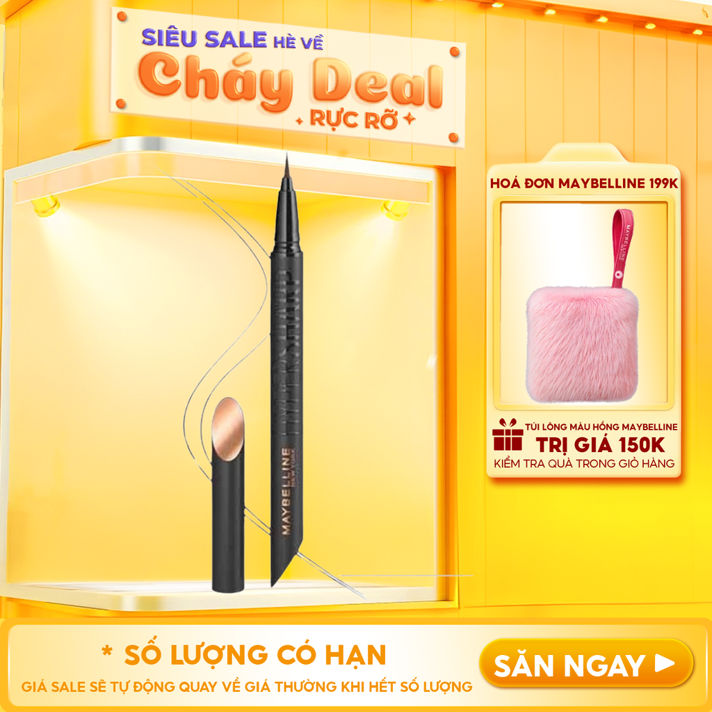 Bút Kẻ Mắt Nước Siêu Sắc Mảnh, Không Lem Trôi Maybelline New York Hyper Sharp Liner Extreme 0.4g