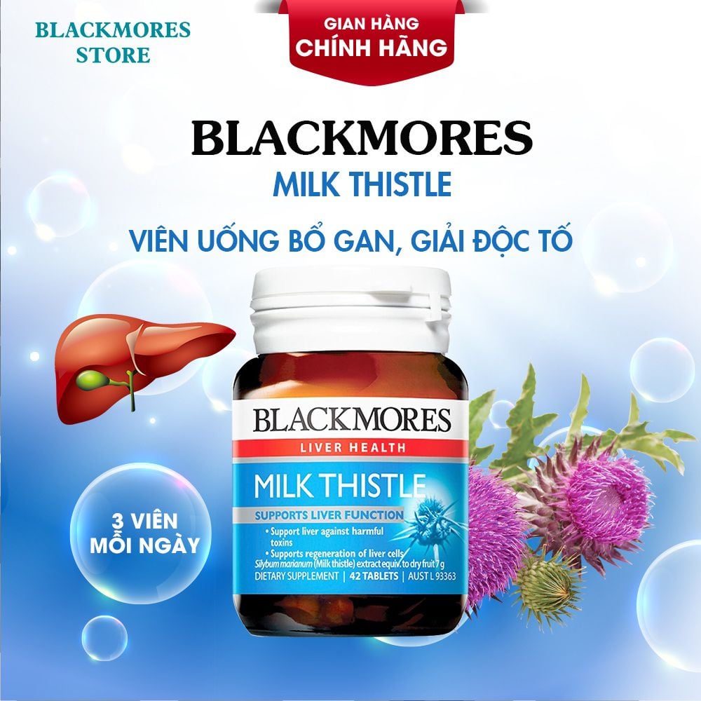 [42 Viên/Lọ] Viên Uống Giải Độc Gan, Cải Thiện Da Mụn Blackmores Liver Health Milk Thistle