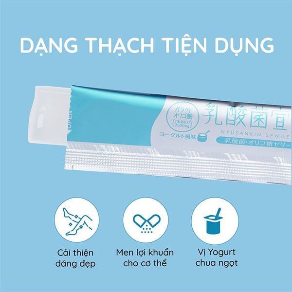 [Hộp 10g x 30 Gói] Thạch Hỗ Trợ Tiêu Hóa Vị Yogurt AISHITOTO Probiotics Jelly 300g