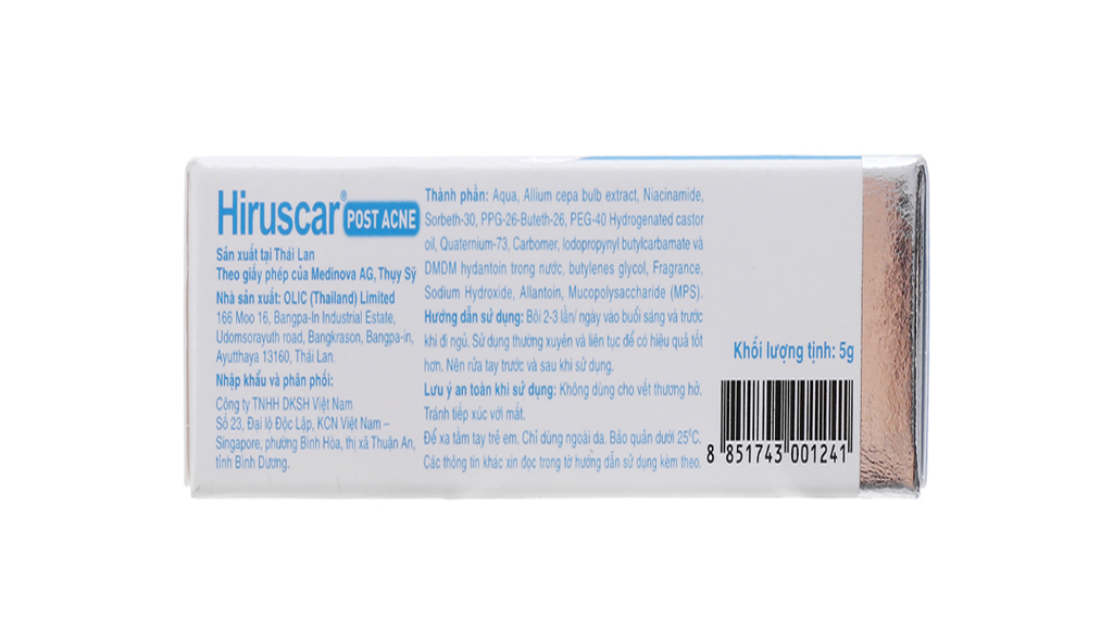 [Mini 5g] Kem Dưỡng Hiruscar Dạng Gel Hỗ Trợ Làm Mờ Sẹo Mụn Và Thâm Mụn Post Acne Gel For Acne Scar And Dark Marks