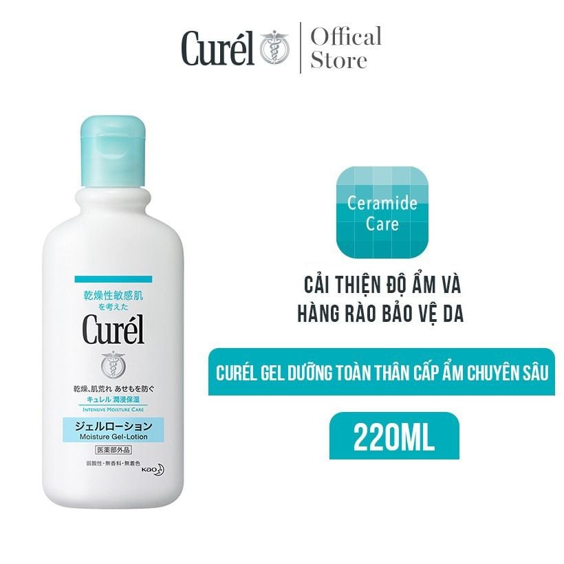 [220ml] Gel Dưỡng Thể Cấp Ẩm, Làm Da Mềm Mịn Curél Intensive Moisture Care Moisture Gel-Lotion