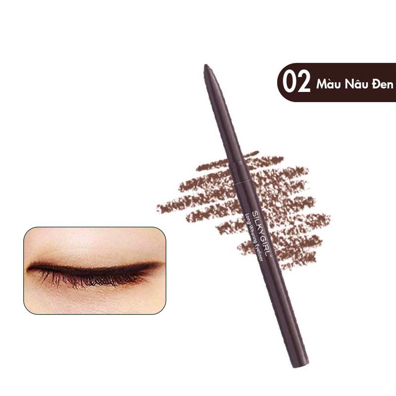 Chì Kẻ Mắt Siêu Mảnh, Sắc Nét Lâu Trôi Silkygirl Long-Wearing Eyeliner 0.28g