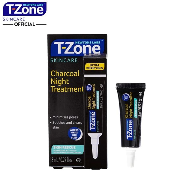 Gel Chấm Mụn Newtons Labs T-Zone Ban Đêm Làm Dịu, Mờ Thâm Chiết Xuất Than Hoạt Tính Charcoal Night Treatment 8ml