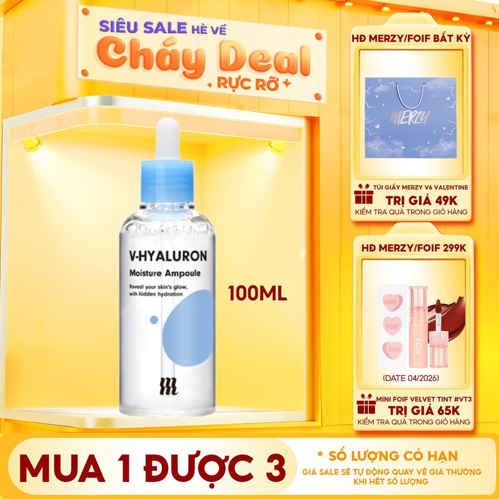Serum By Merzy Dưỡng Ẩm Chuyên Sâu, Căng Mịn Da V-Hyaluronic Acid Moisture Ampoule 100ml