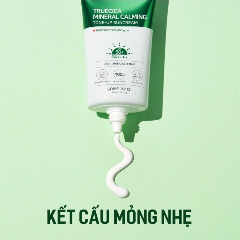 Kem Chống Nắng Some By Mi Dành Cho Da Mụn Truecica Mineral Calming Tone-up Suncream SPF50+ PA++++ 50ml