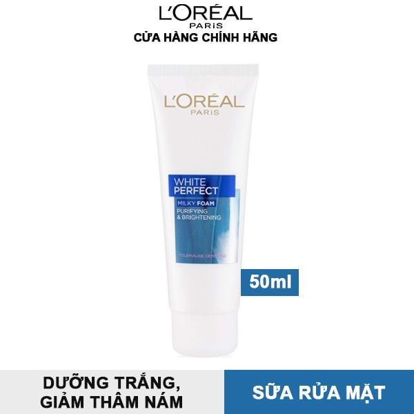 [Mini 50ml] Sữa Rửa Mặt Làm Sáng Mịn Da L'Oreal White Perfect Milky Foam