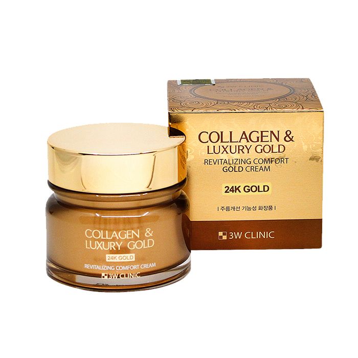 Kem Dưỡng Chống Lão Hóa, Săn Chắc Da 3W Clinic Collagen & Luxury Gold Revitalizing Comfort Gold Cream 100g