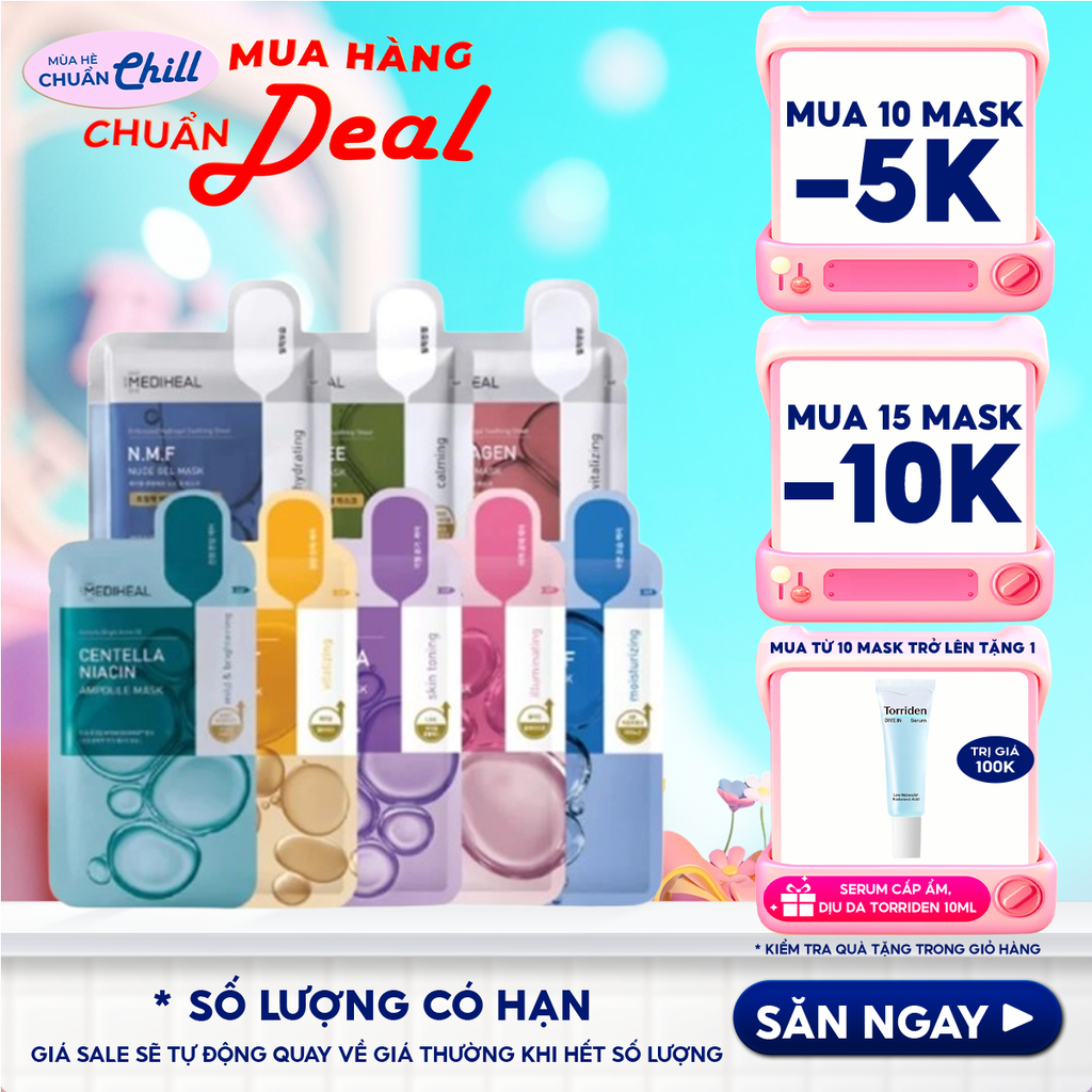 Mặt Nạ Cấp Ẩm, Dưỡng Da Dòng Tinh Chất Và Dòng Thạch Mediheal Mask