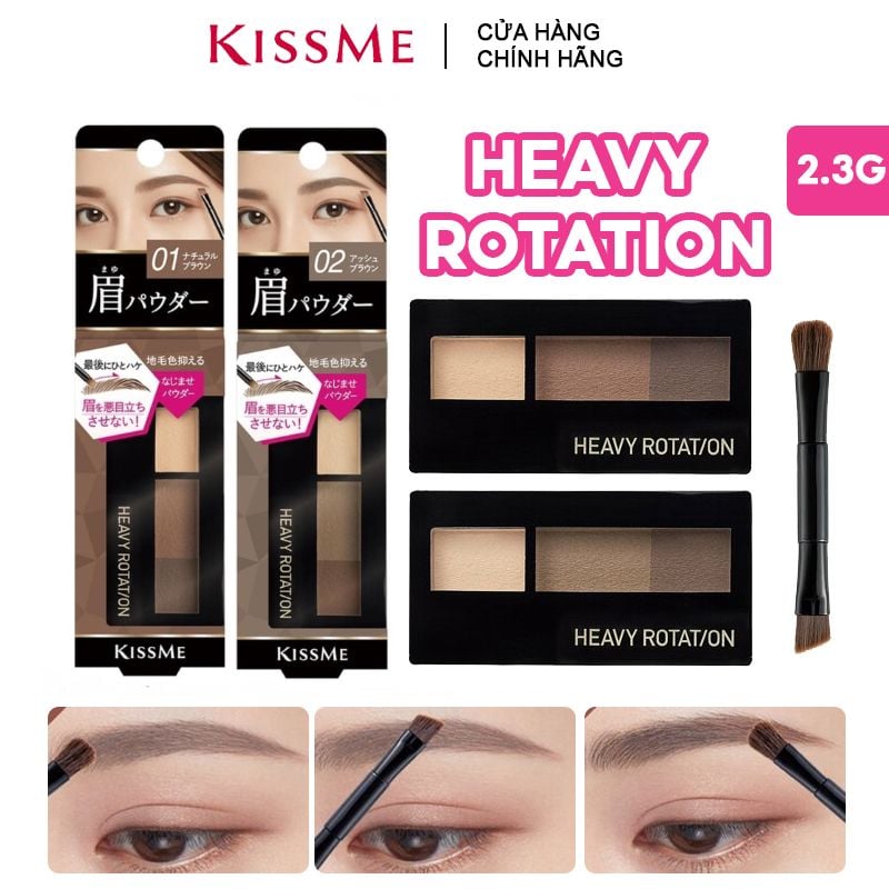 Bột Tán Chân Mày Siêu Mịn, Màu Sắc Tự Nhiên Kissme Heavy Rotation Natural Powder 2.3g