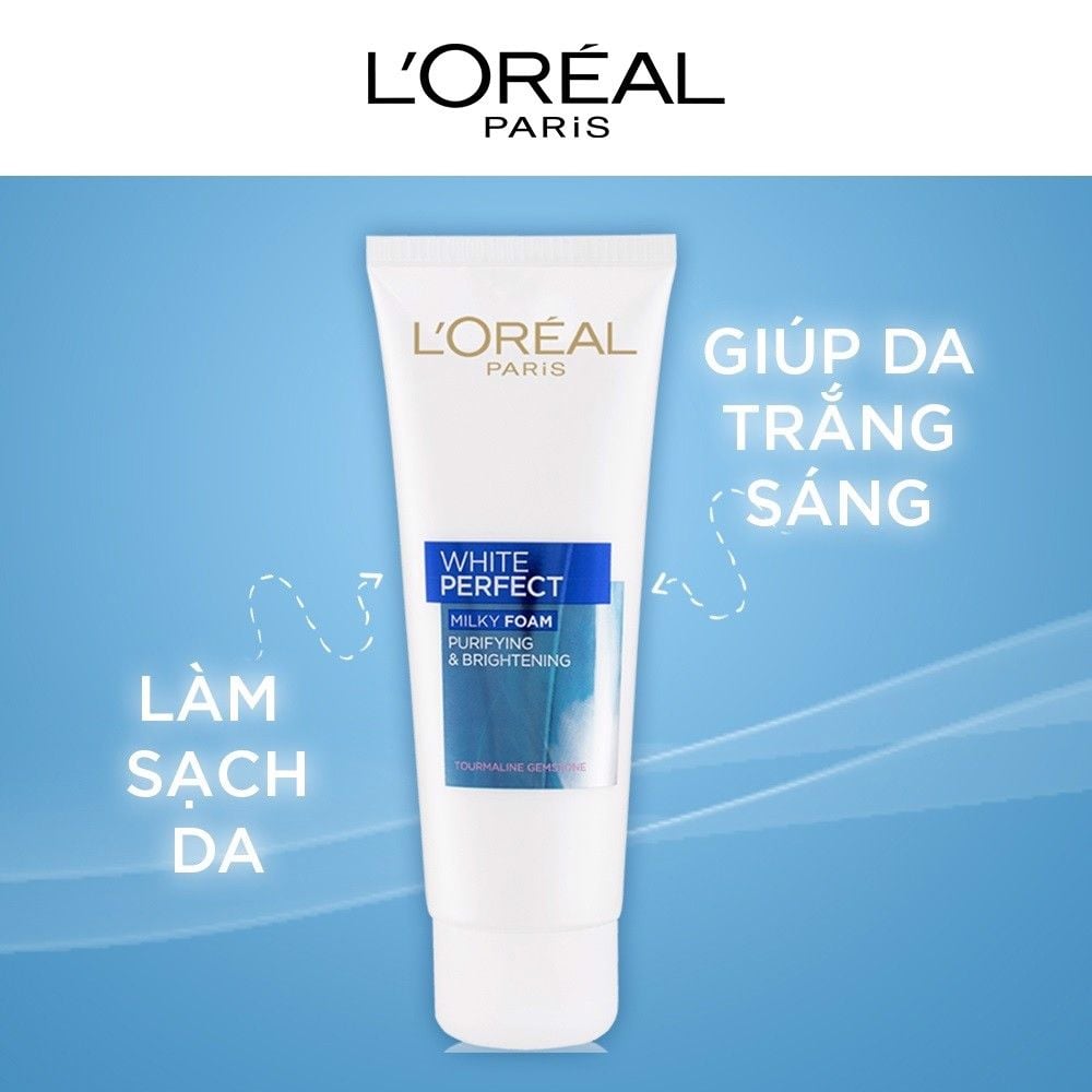Sữa Rửa Mặt L'Oreal Làm Sáng Mịn Da White Perfect Milky Foam 50ml